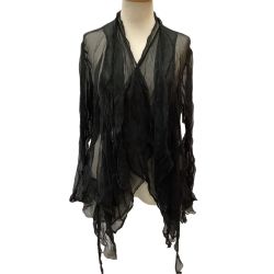 ISSEY MIYAKE HeaRT HaaT イッセイミヤケ  カーディガン シースルー SIZE 2 HA53FJ545 ブラック Bランク