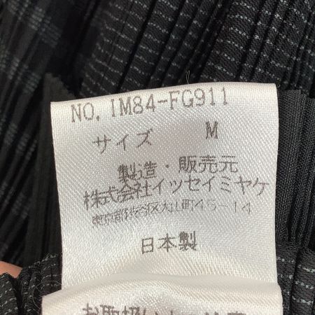  ISSEY MIYAKE イッセイミヤケ プリーツ 変形 スカート チェック SIZE M IM84-FG911 ブラック