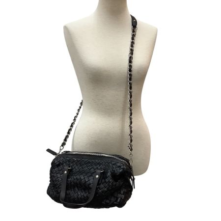 FALORNI ファロルニ レディース ショルダーバッグ  レザー 編み込み ブラック