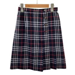 Burberrys バーバリーズ レディース スカート SIZE L チェック ネイビー Bランク