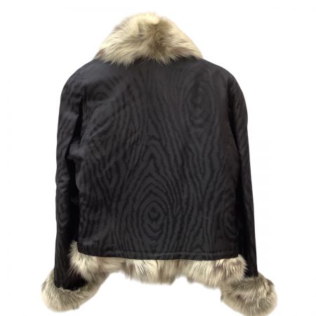   毛皮ショートコート リバーシブル ラビットファー シルク フォックス SIZE Free ブラック