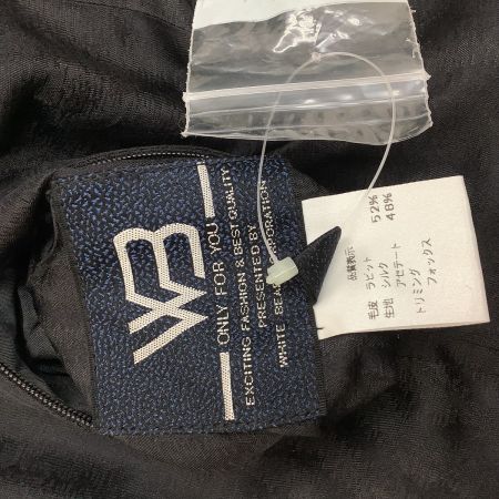   毛皮ショートコート リバーシブル ラビットファー シルク フォックス SIZE Free ブラック