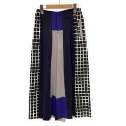 ISSEY MIYAKE イッセイミヤケ ガウチョ パンツ SIZE 1 IM52FF517 ネイビー Bランク