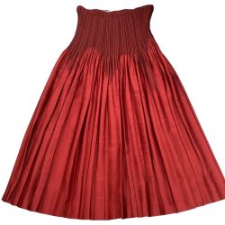 ♪♪ ISSEY MIYAKE イッセイミヤケ  消しプリーツ  変形 スカート 光沢 SIZE 2 IM11FG219 レッド Bランク