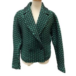 ISSEY MIYAKE イッセイミヤケ 3Dスチーム ダブルB ジャケット SIZE 2 IM54FD508 グリーン Bランク