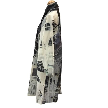 ISSEY MIYAKE イッセイミヤケ 激レア 希少 変形 ロング コート SIZE 2 総柄 IM73FA517 グレー