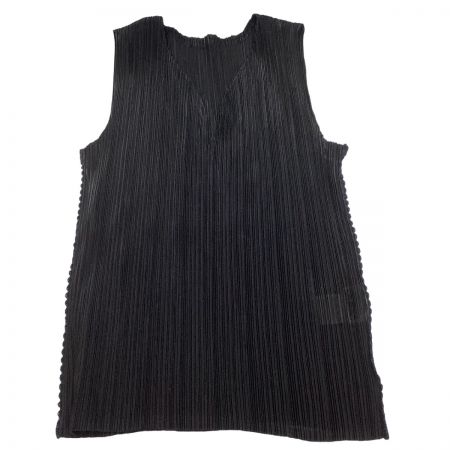  ISSEY MIYAKE FETE イッセイミヤケ プリーツ ノースリーブカットソー SIZE 2 IF52FJ786 ブラック