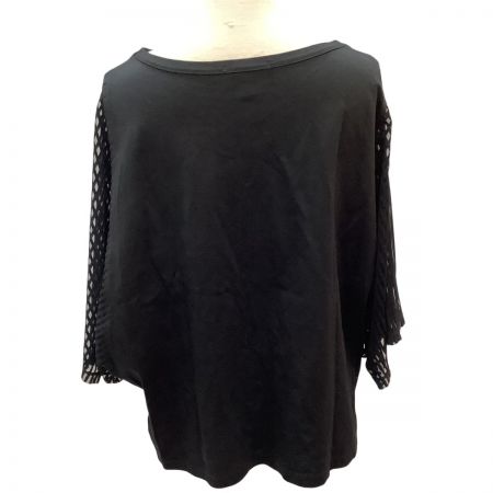  ISSEY MIYAKE イッセイミヤケ レディース カットソー 袖シースルー SIZE 2 IM72JK521 ブラック