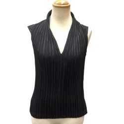 ISSEY MIYAKE FETE イッセイミヤケ プリーツ ノースリーブカットソー SIZE 2 IF54FJ737 ブラック Bランク