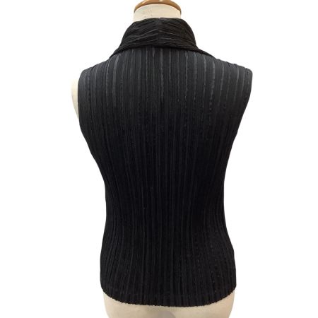 ISSEY MIYAKE FETE イッセイミヤケ プリーツ ノースリーブカットソー SIZE 2 IF54FJ737 ブラック