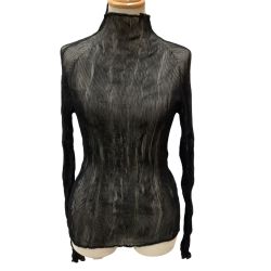 ♪♪ ISSEY MIYAKE FETE イッセイミヤケ シフォン 波 プリーツ SIZE 2 IF62FJ412 ブラック Bランク