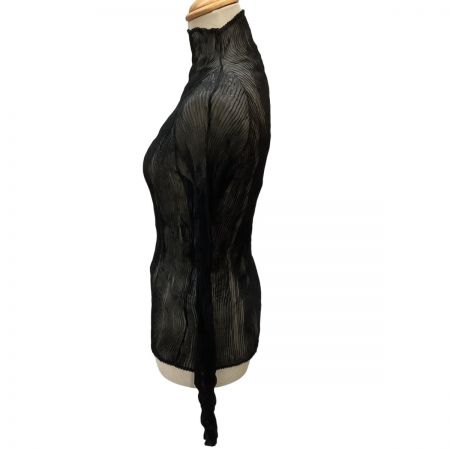  ISSEY MIYAKE FETE イッセイミヤケ シフォン 波 プリーツ SIZE 2 IF62FJ412 ブラック