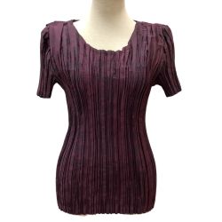 ISSEY MIYAKE イッセイミヤケ 変形 プリーツ カットソー SIZE 2 まだら IM03FJ701 パープル Bランク