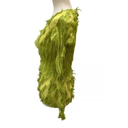  ISSEY MIYAKE FETE イッセイミヤケ 変形 プリーツ シフォン カットソー SIZE 2 IF74FJ733 イエロー