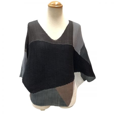  ISSEY MIYAKE イッセイミヤケ 変形 カットソー ワッフル プリーツ SIZE 2 IM52FJ634 ブラック