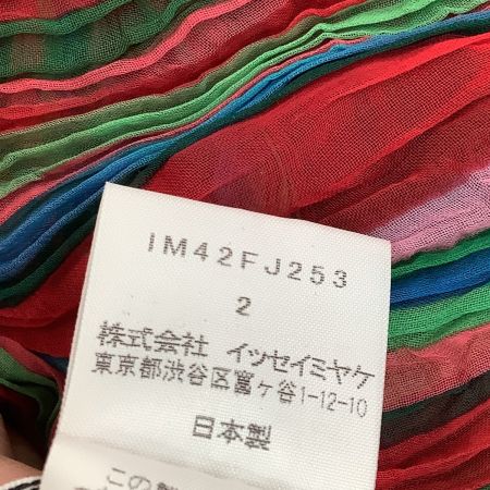  ISSEY MIYAKE WHITE LABEL イッセイミヤケ シフォン 波 プリーツ カットソー SIZE 2 IM42FJ253 マルチカラー