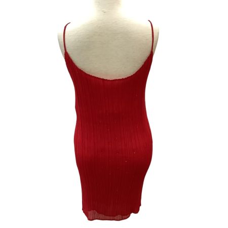 ISSEY MIYAKE イッセイミヤケ キャミソール ワンピース  前ボタン ラメ SIZE L IM82-FH601 レッド