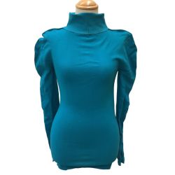 ISSEY MIYAKE イッセイミヤケ 変形 タートルネックカットソー SIZE 2 IM01KK904 スカイブルー Bランク