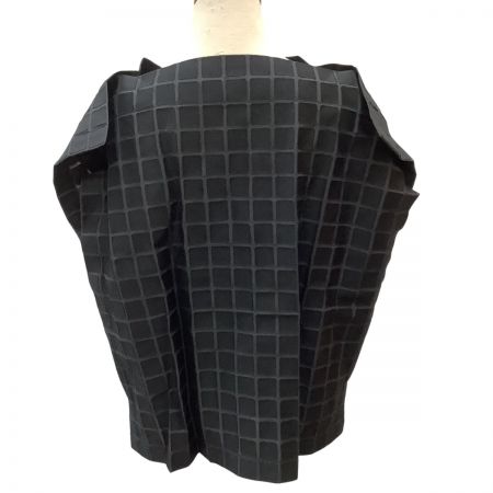  ISSEY MIYAKE イッセイミヤケ 変形 カットソー　SIZE 2 チェック IM82FJ520 ブラック