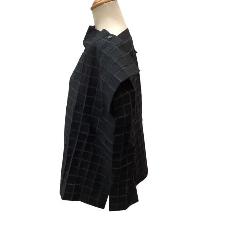 ISSEY MIYAKE イッセイミヤケ 変形 カットソー　SIZE 2 チェック IM82FJ520 ブラック