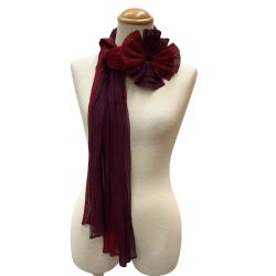 ♪♪ ISSEY MIYAKE イッセイミヤケ PLEATS PLEASE スカーフ PP72-AD341 レッド Bランク