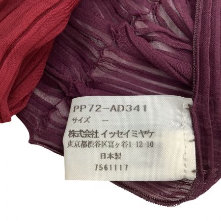  ISSEY MIYAKE イッセイミヤケ PLEATS PLEASE スカーフ PP72-AD341 レッド