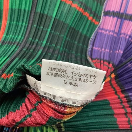 ISSEY MIYAKE イッセイミヤケ PLEATS PLEASE ノースリーブカットソーSIZE 4 総柄 PP64-JK221