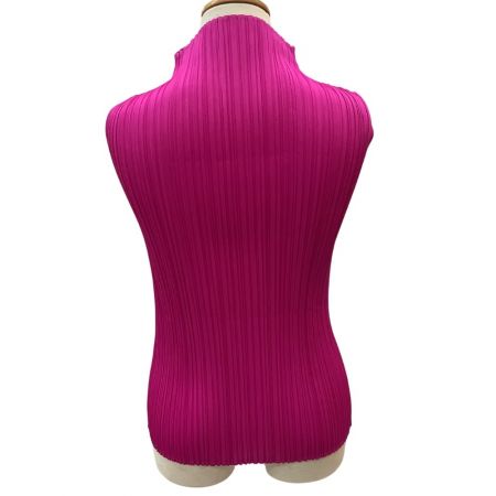  ISSEY MIYAKE イッセイミヤケ PLEATS PLEASE ノースリーブカットソー SIZE 3 PP64-JK253 ショッキングピンク