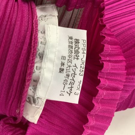  ISSEY MIYAKE イッセイミヤケ PLEATS PLEASE ノースリーブカットソー SIZE 3 PP64-JK253 ショッキングピンク