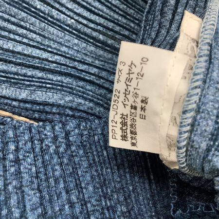 ISSEY MIYAKE イッセイミヤケ PLEATS PLEASE デニム転写 シャツ SIZE 3 PP12-JD ブルー
