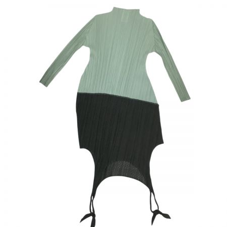  ISSEY MIYAKE イッセイミヤケ PLEATS PLEASE 変形 ワンピース カットソー  PP51-JK523 ミント