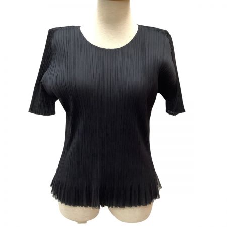  ISSEY MIYAKE イッセイミヤケ PLEATS PLEASE カットソー SIZE 3 PP61-JK775 ブラック