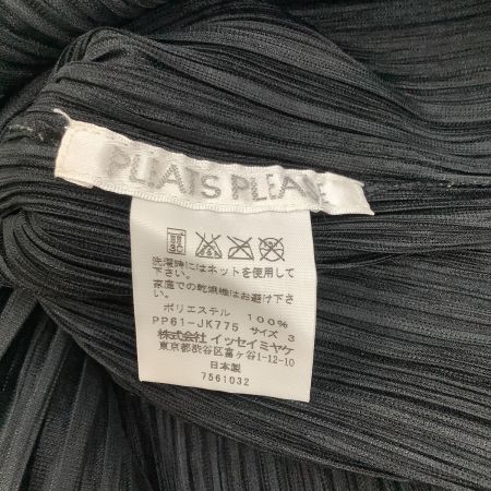  ISSEY MIYAKE イッセイミヤケ PLEATS PLEASE カットソー SIZE 3 PP61-JK775 ブラック