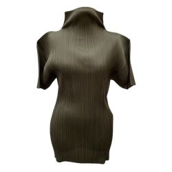 ♪♪ ISSEY MIYAKE イッセイミヤケ PLEATS PLEASE カットソー リメイク品 SIZE 4 PP43-JK604 カーキ Bランク
