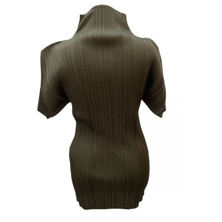  ISSEY MIYAKE イッセイミヤケ PLEATS PLEASE カットソー リメイク品 SIZE 4 PP43-JK604 カーキ