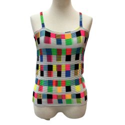 ISSEY MIYAKE イッセイミヤケ PLEATS ワッフルプリーツ キャミソール SIZE M MM02FT901 マルチカラー Aランク