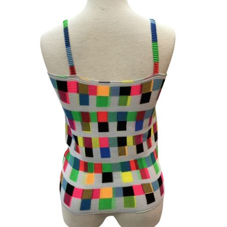 ISSEY MIYAKE イッセイミヤケ PLEATS ワッフルプリーツ キャミソール SIZE M MM02FT901 マルチカラー