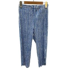 ♪♪ ISSEY MIYAKE イッセイミヤケ PLEATS PLEASE ドット 七分丈 パンツ SIZE 4 PP12-JF516 ブルー Bランク