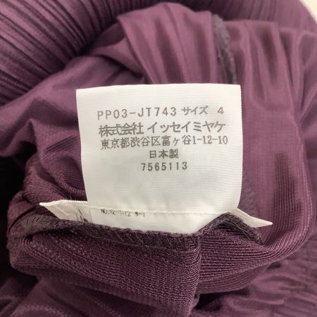  ISSEY MIYAKE イッセイミヤケ PLEATS PLEASE 変形 ワンピース SIZE 4 PP03-JT743 ワインレッド