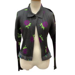 ♪♪ ISSEY MIYAKE イッセイミヤケ PLEATS PLEASE 変形 リバーシブル ジャケット 花柄 PP22-JD755 グレー Bランク