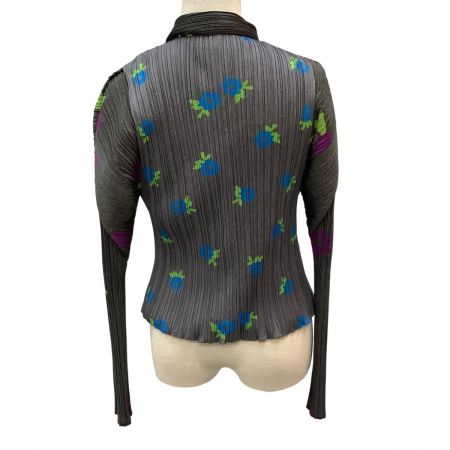  ISSEY MIYAKE イッセイミヤケ PLEATS PLEASE 変形 リバーシブル ジャケット 花柄 PP22-JD755 グレー