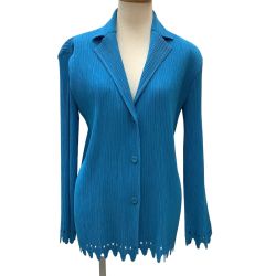ISSEY MIYAKE イッセイミヤケ 変形 プリーツ ジャケット SIZE 2 IM04FD606 スカイブルー Bランク