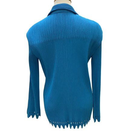 ISSEY MIYAKE イッセイミヤケ 変形 プリーツ ジャケット SIZE 2 IM04FD606 スカイブルー