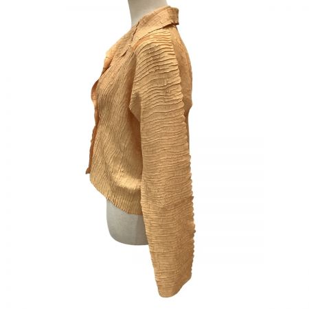  ISSEY MIYAKE イッセイミヤケ 変形 鱗 プリーツ ジャケット SIZE 2 IM22FD908 オレンジ