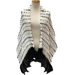 ISSEY MIYAKE イッセイミヤケ ストール 変形 ポップコーン プリーツ  IM61-AD006 ホワイト Bランク