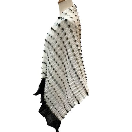 ISSEY MIYAKE イッセイミヤケ ストール 変形 ポップコーン プリーツ  IM61-AD006 ホワイト