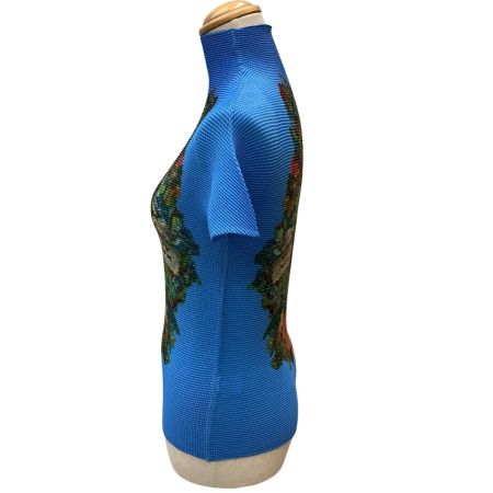 ISSEY MIYAKE PLEATS(T.) イッセイミヤケ 超希少 カットソー SIZE 3 絵画 PP16-FK338 ブルー