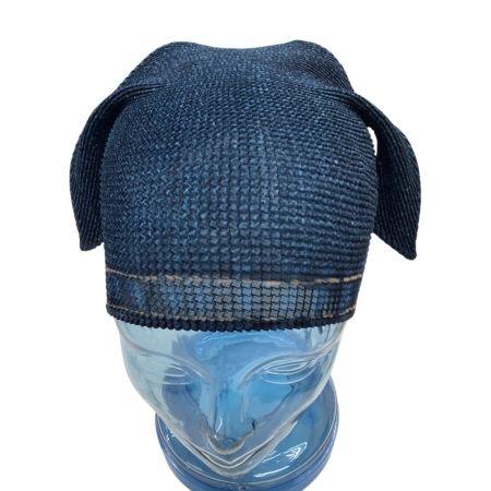 ISSEY MIYAKE(T.) イッセイミヤケ デニム転写 プリーツ カットソー風 帽子 激レア PP17-AA952 ネイビー