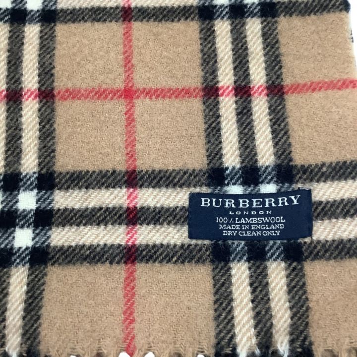 BURBERRY バーバリー マフラー チェック ウール100％ ベージュ｜中古｜なんでもリサイクルビッグバン