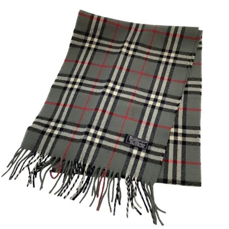 Burberrys バーバリーズ マフラー チェック ウール100％ グレー